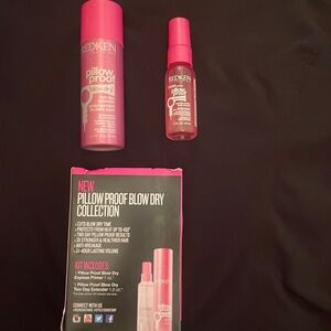 Travel size blow dry primer (1 fl oz) and dry shampoo Two day extender (1.2 oz)